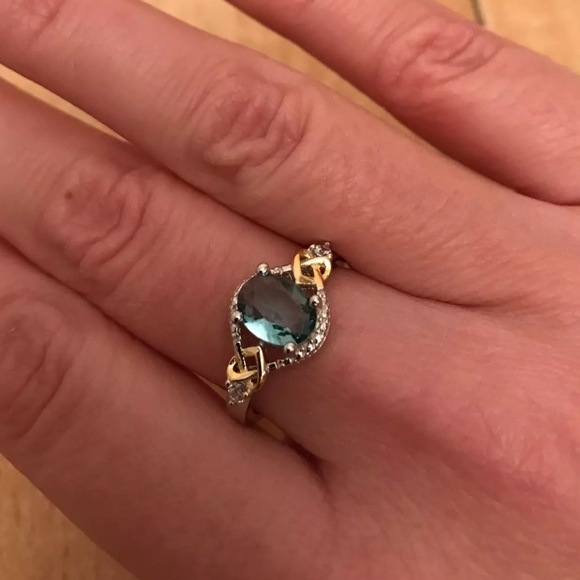 Blue Topaz .925 Silver Dainty Ring - Picture 5 of 7